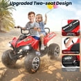thumbnail image 6 of Funcid 24V 7AH Electric Kids ATV, 2 Seater Ride on Car with Steel Frame, Ride on Toy for Big Kids 3-10 Years w/ Bluetooth, Music, LED Lights, Red, 6 of 11
