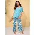 thumbnail image 4 of Roaman's Women's Plus Size Printed Wide Leg Pant, 4 of 5