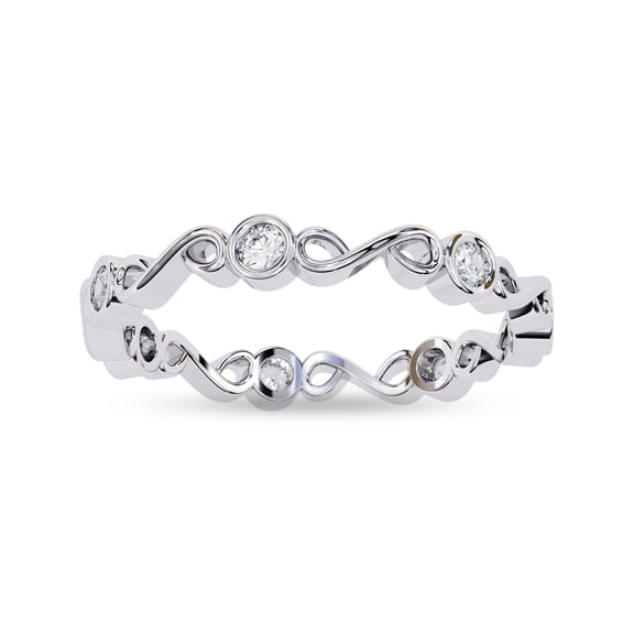 AFFY IGI Certified 0.20 Carat (ctw) Lab Grown Diamond Infinity 7-Stone Engagement Wedding Band Rings For Women In 14K Solid White Gold | F-G, VS-SI Quality 1/5 Cttw Ring Size-4