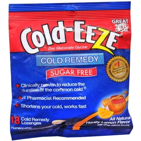 COLD-EEZE Lozenges Natural Honey Lemon Sugar Free 18 Each (Pack of 3)