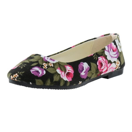 

Women Walking Shoes Women Casual Shoes Autumn And Winter Fashion Comfortable Lightweight Rose Color Pointed Toe Flat casual shoes for Women Canvas Black