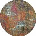 thumbnail image 3 of 5' X 5' Sunset Round Abstract Power Loom Non Skid Area Rug, 3 of 5