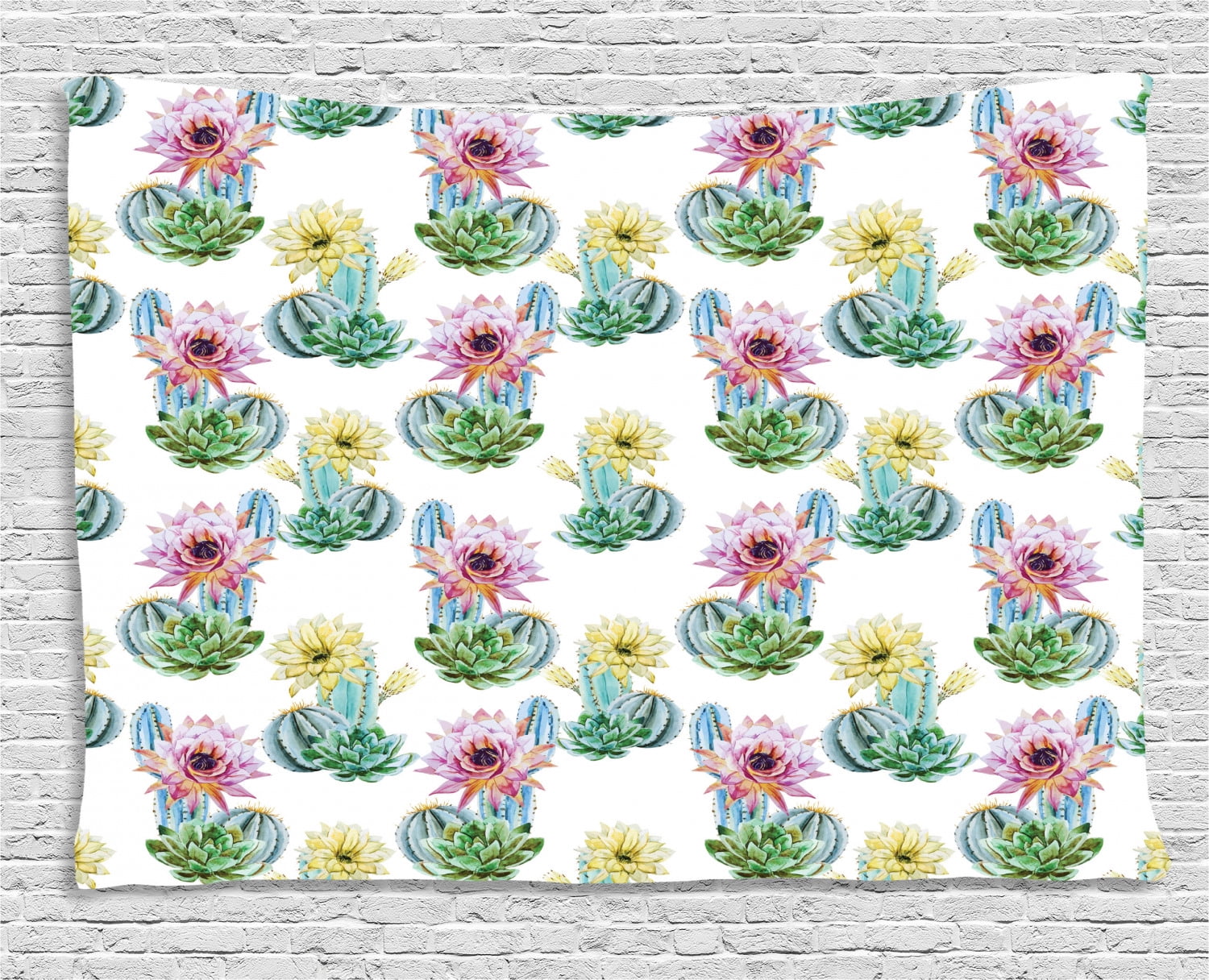 Cactus Decor Tapestry, Hot Desert South Mexican Vintage Plant Cactus