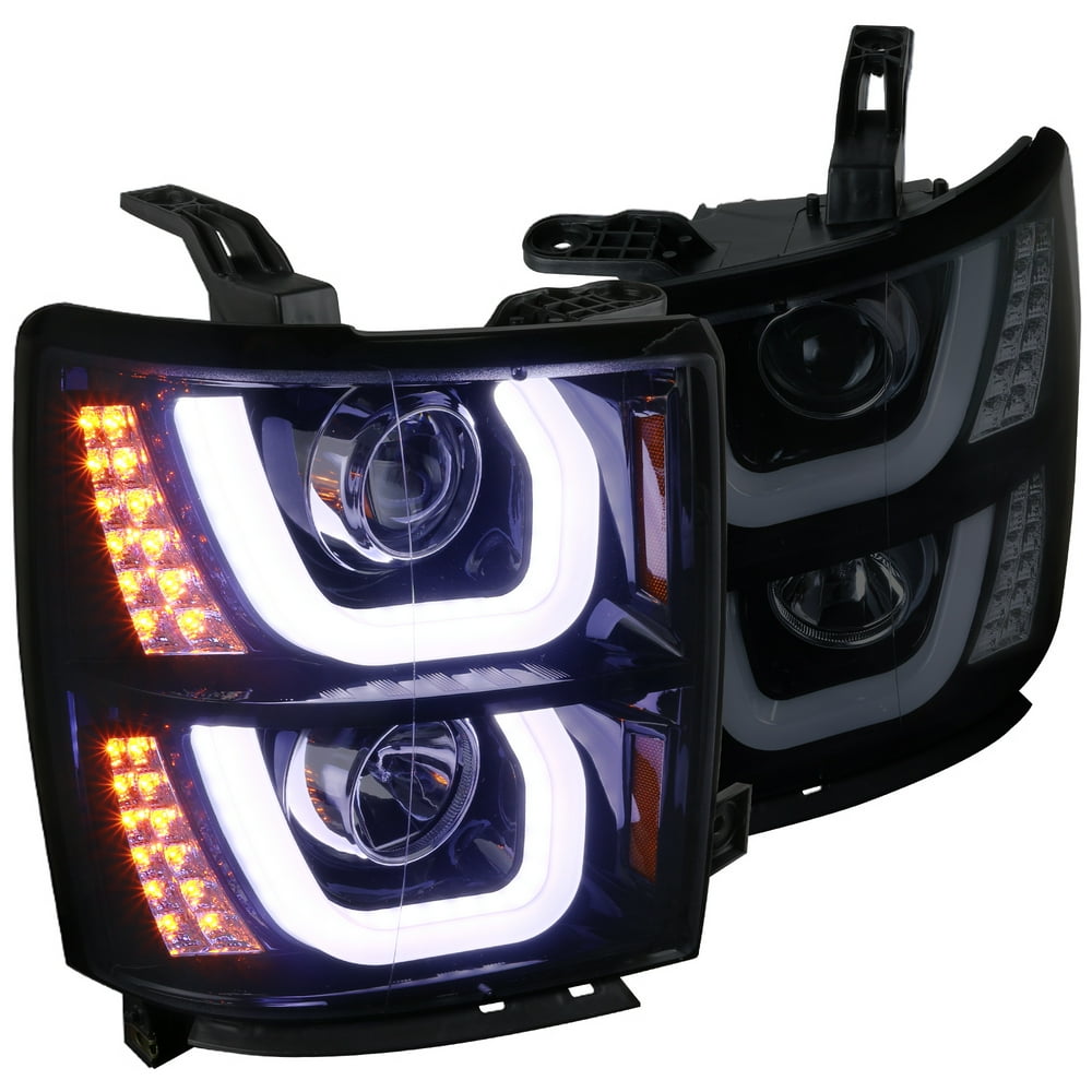 Spec-D Tuning Led Halo Signal Projector Headlights for 2014-2015 Chevy
