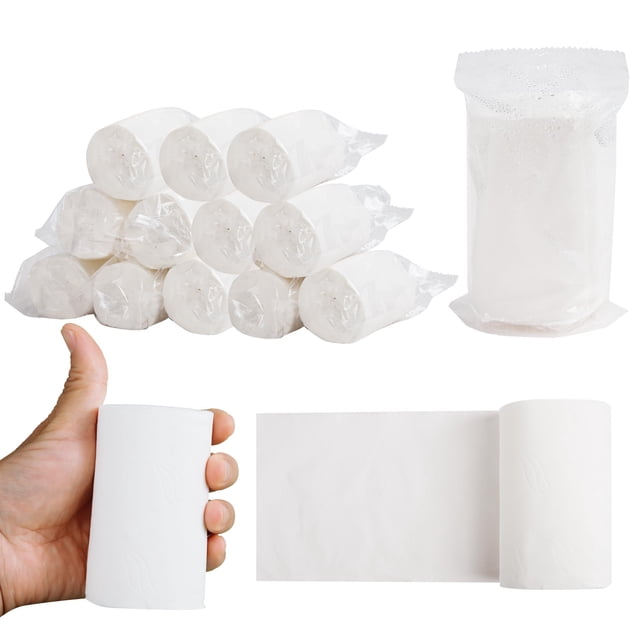 Papel higiénico de viaje Varpotle, 12 rollos sin núcleo, envueltos individualmente