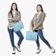 thumbnail image 2 of Bolsa de lona con diseño superior, resistente, para mujer, color azul claro, 2 of 8