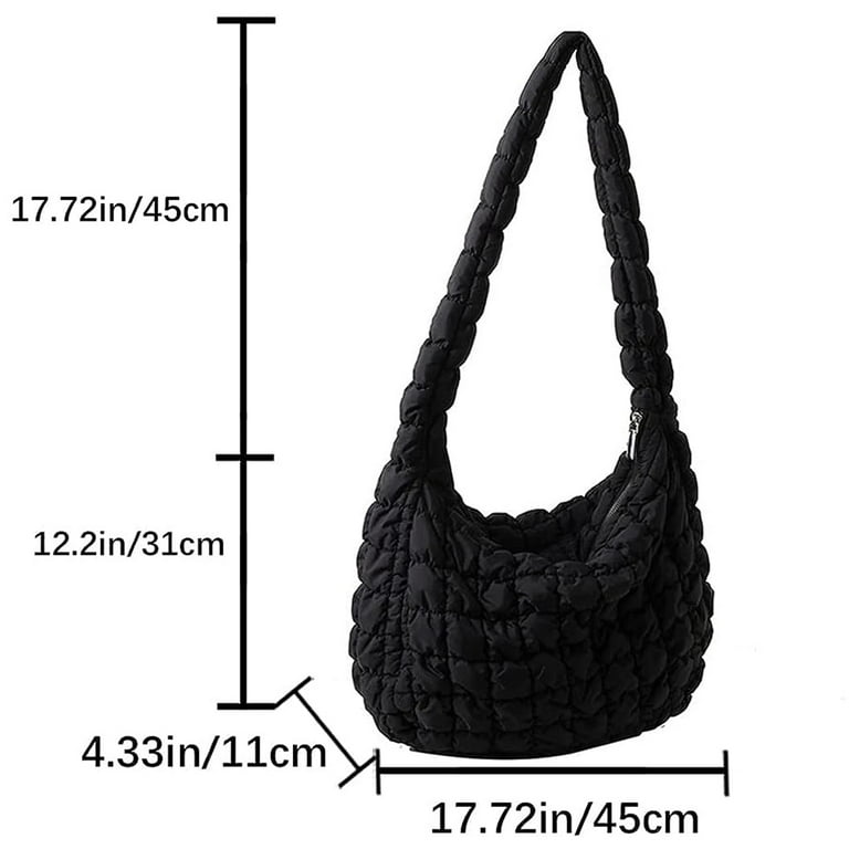 Puffer shoulder bag Nylon padded woven handbag designer