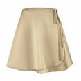 thumbnail image 6 of Generic Women Summer Wrap Skirt Casual High Waist Self Tie Skirts Stretchy Flared Trendy Comfy Flowy Tennis Skater Skirt, 6 of 6