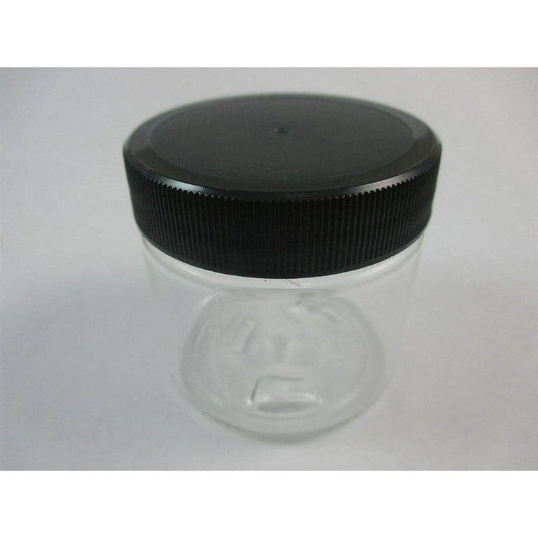48 Pcs 8 Oz Clear Plastic Jars Containers with Screw on Lids Round Black