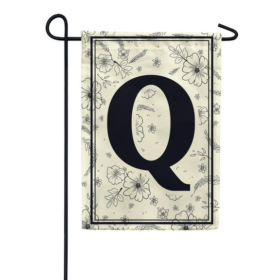 America Forever Spring Monogram Garden Flag Letter Q 12.5 x 18 inches Double Sided Vertical Outdoor, Yard, Lawn, Beautiful Flowers, Floral Design, Welcome Spring Seasonal Art