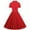 Red, variant on Zpanxa 1950's Dresses for Women Vintage, Solid Short Sleeve Shirt Medieval Vintage Dress, Stretch Slim High Waist Swing Dress, Audrey Hepburn Style Party Dresses Red S