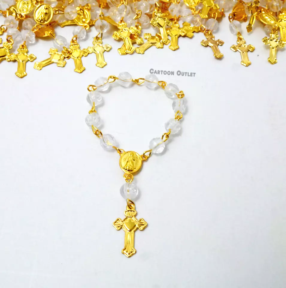 CIRCLE- 24 Baptism Mini Rosary Favors Communion Rosario Wedding Recuerdos Bautizo Boda