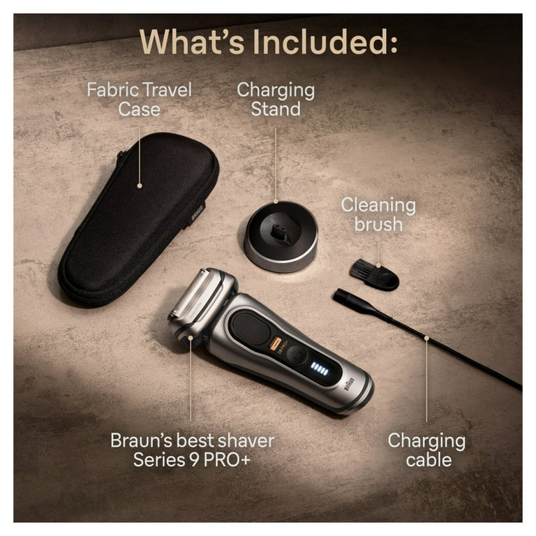Braun Series 9 PRO+ Wet & Dry Electric Shaver, Charging Stand