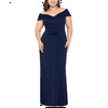 XSCAPE Women's Off the Shoulder Gown Blue Size 18W