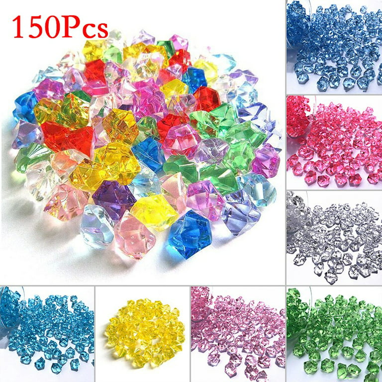 Gerich 200 Pcs Plastic Gems Ice Grains Colorful Small Stones