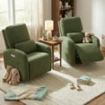 thumbnail image 3 of Spruce & Spring Power Swivel Nursery Glider Recliners with Lumbar Pillow and Charging Port for Living Room, Moss Green, 3 of 9
