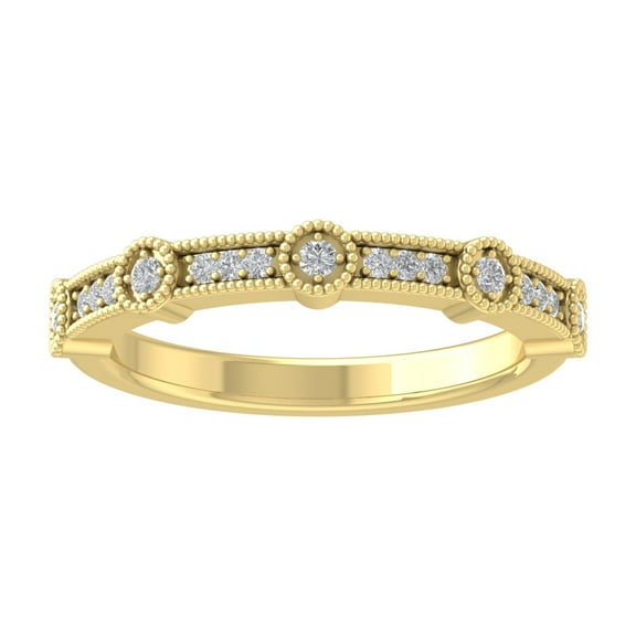 Araiya 14K Yellow Gold Diamond Stackable Band Ring (1/10 cttw, I-J Color, I2-I3 Clarity), Size 5.5