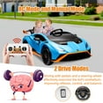 thumbnail image 3 of Lamborghini 24V Ride on Car for Big Kids, Lamborghini Huracan Battery Powered Ride on Toy with Remote Control, Electric Car for Kids Toddlers 3-6, 4 Wheelers Car w/ Bluetooth & Light, 360° Spin, Blue, 3 of 9