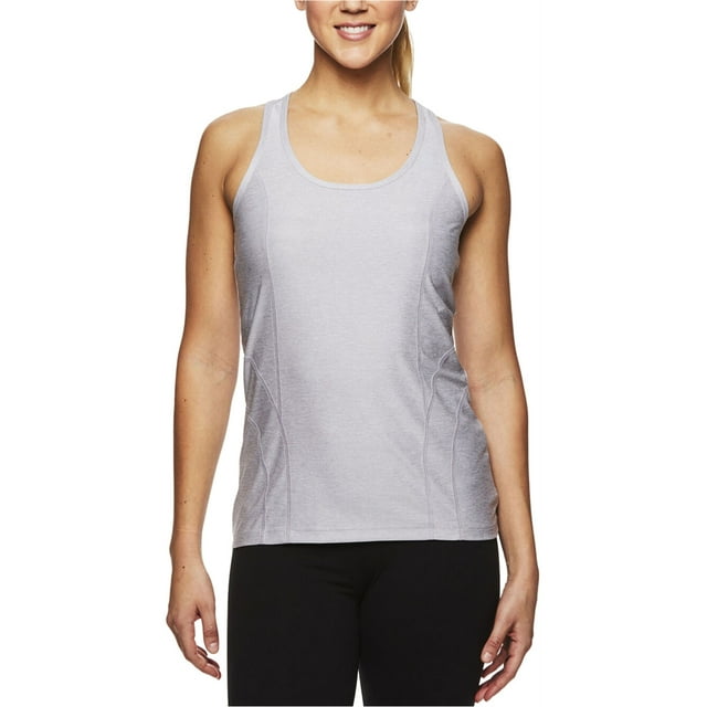 Reebok Womens Space Dye Print Racerback Tank Top, Grey, Medium