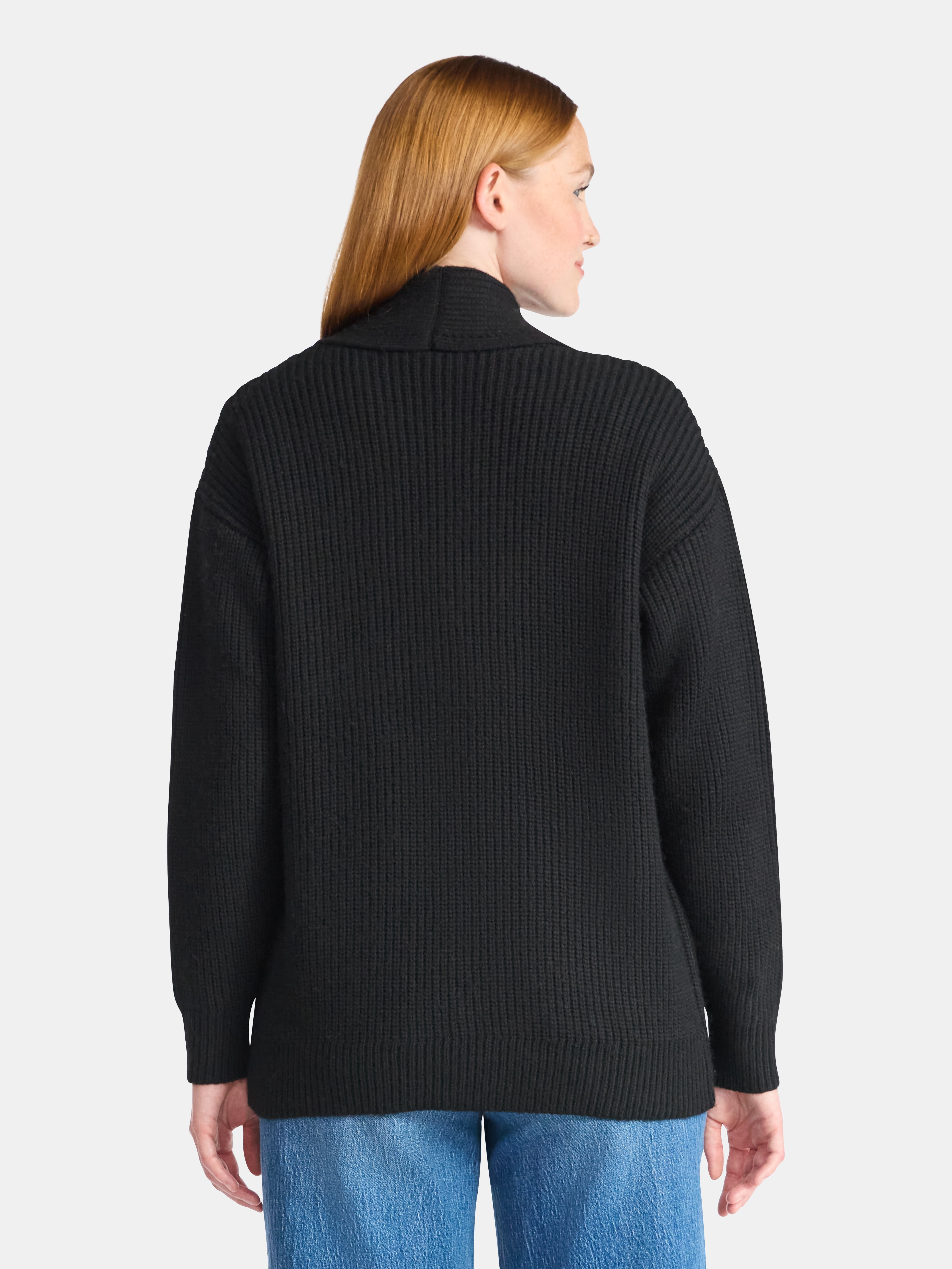 Time and Tru Women's Fuzzy Cardigan Sweater, Lightweight, Sizes XS-XXXL