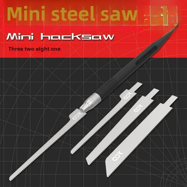 Durable Steel Mini Saw with Sharp Blade - Compact Handheld Cutting Tool for DIY Crafting, Model Making & Hobby Projects - Easy-to-Use Precision Cutter for Beginners & Professionals (GJ3005H)