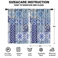 thumbnail image 2 of Blackout Kids Curtains,Blue Ethnic Floral Patchwork Pattern Childrens Insulated Curtains Set Of 2,Bedroom Essentials,Toddler Room Decor 52x84in(132x213cm), 2 of 5