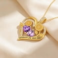 thumbnail image 2 of Taioiat Birthstone Necklace for Women Double Sunflowers and Birthstones with Engraving Gold Plated Jewelry Valentines Day Birthday Gifts for Women Best Friend Friendship, 2 of 7
