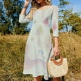 thumbnail image 4 of Abstract Pastel Geometric Shapes Sweetheart Knot Flared Dress Fashion Design Large Size Loose Dress Spring Summer Women Dress, 4 of 9