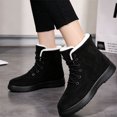 thumbnail image 3 of EKVAHL Women's Lace‑Up Winter Snow Boots, Faux Suede Walking Boots, Non‑Slip Cold Weather Outdoor Flat Casual Boots Black, 3 of 5