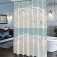 thumbnail image 6 of Ocean Beach Shower Curtain, Abstract Beige Beach Blue Sea Star Turtle Crab Coral Waterproof Shower Curtain Set with 12 Hooks Lightweight Bath Curtains Fabric Bathroom Decor 72x72 Inches, 6 of 9