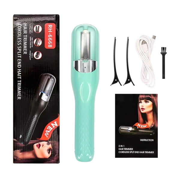 KUOZHUOW Women Hair Split Ends Trimmer Cordless Split End Remover Automatic Split End Trimmer with Blue Light Hair Care Split End Hair Trimmer for Dry Damaged Brittle