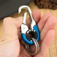 thumbnail image 5 of LLavero de acero inoxidable para hombre, hebilla de gancho, mosquetón para exteriores, herramienta de escalada, doble anillo, llavero de pesca para co, 5 of 5