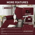 thumbnail image 5 of Lavish Cover 100% Waterproof Recliner Chair Cover, 1 Piece Non-Slip Recliner Chair Slipcovers, Washable Furniture Protector with Pockets & Elastic Straps for Kids Pets, 23 inch, Wine Red, 5 of 9