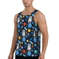 thumbnail image 2 of Fotbe Space Dog Pattern Men's Quick Dry Workout Tank Top Gym Muscle Tee Fitness Bodybuilding Sleeveless T Shirt Breathable Workout Shirt-3X-Large, 2 of 9
