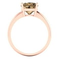 thumbnail image 4 of 2.5 ct Cushion Cut Simulated Champagne Diamond Solitaire 18K Rose Gold Womens Engagement Ring, 4 of 5
