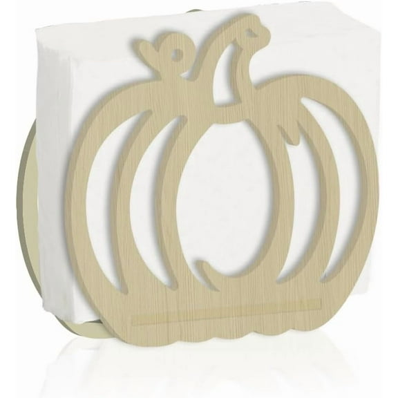 Pumpkin Wooden Napkin Holder for Tables Cushaw Serviette Holder 3D Hollow Carving Napkin Dispenser Tissue for Kitchen Dining Table Countertop Outdoor Decoration colorful