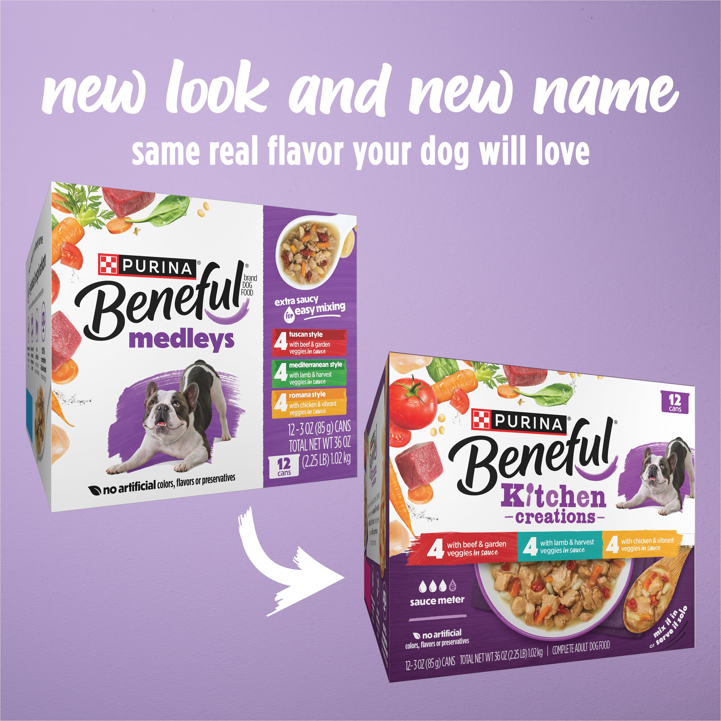 (4 pack) Purina Beneful Kitchen Creations With Beef, Chicken, or Lamb Wet Dog Food Variety Pack, 3 oz Cans (12 Pack)