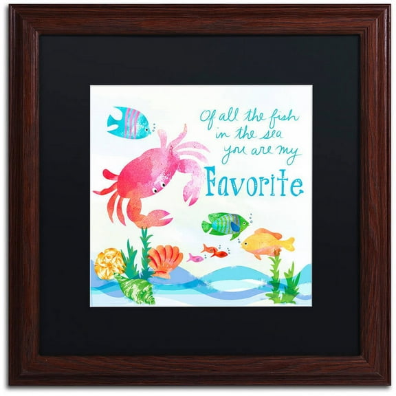Trademark Fine Art "Crab" Canvas Art by Lisa Powell Braun, Black Matte, Wood Frame