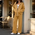 thumbnail image 3 of Chiccall Sweatsuits for Women 2 Piece Outfits Zip Up Hoodie Sweatshirt and Baggy Sweatpants Set Fall Long Sleeve Tracksuit, 3 of 9