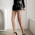 thumbnail image 3 of Women's Sexy Printed Tights Fake Tattoo Peony Pantyhose Female Perspective GXM, 3 of 5