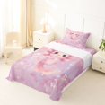 thumbnail image 5 of Manfei Pastel Floral Twin Sheets,Sakura Axolotl Bedding For Girls,Pink,3 Pieces,1 Fitted Sheet and 1 Pillowcase, 5 of 7