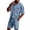 Light Blue, variant on Zimjoy Men's Short Sets Two Pieces Outfits Button Waffle Knit Shorts and Short Sleeve Polo Shirts Set Summer Casual Tracksuits, Black L