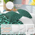 thumbnail image 3 of Green Leopard Print Bedding 3 Piece Duvet Cover Set Full Size, Farmhouse Abstract Animal Patterned Soft Microfiber Comforter Cover with Zipper Closure & Pillowcases, FadeResistant Quilt Cover, 3 of 9