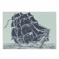 thumbnail image 1 of Nautical Cutting Board, Old Sail Boat in the Ocean on White Background Pirate Treasure Retro Illustration, Decorative Tempered Glass Cutting and Serving Board, Small Size, Lavender, by Ambesonne, 1 of 1