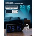 thumbnail image 3 of Projection Alarm Clock for Bedroom,LED Digital Clock Projection on Ceiling Wall with USB Phone Charging,Battery Backup,180°Projector& Dimmer,12/24H,DST,Snooze,Dual Loud Bedside Clock for Heavy Sleeper, 3 of 8