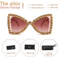 thumbnail image 5 of Bling Bedazzled Rhinestone Sunglasses for Women Sparkly Glitter Diamond Rave Glasses Disco Accessories, 5 of 5