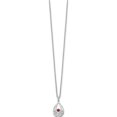 thumbnail image 2 of Sterling Silver Rh Plated White Ice W/ Garnet W/2In Ext Necklace (Width 1.25) (Length 18) - Jbsp, 2 of 5