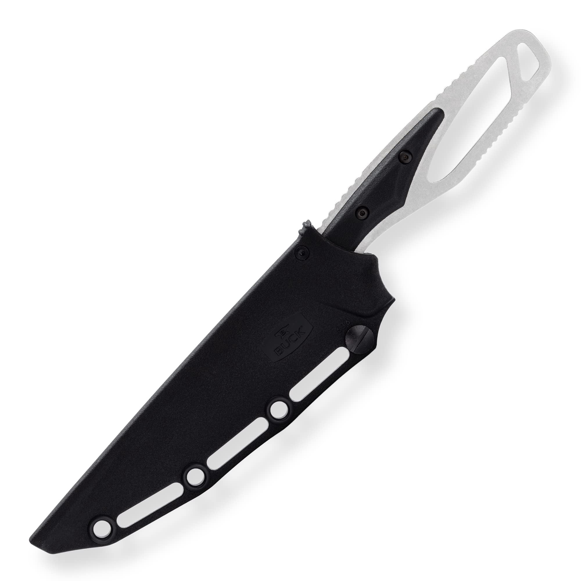 Buck Knives 636 Paklite Processor Select Fixed Blade Hunting Knife, 5 3/4" 420HC Steel Blade, Fiberglass Handle, with Sheath