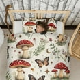 thumbnail image 3 of Mushroom and Butterfly Duvet Cover and Pillowcase Set for Single Bedding, Bedroom Accessories for Kids Teens, 3 of 5