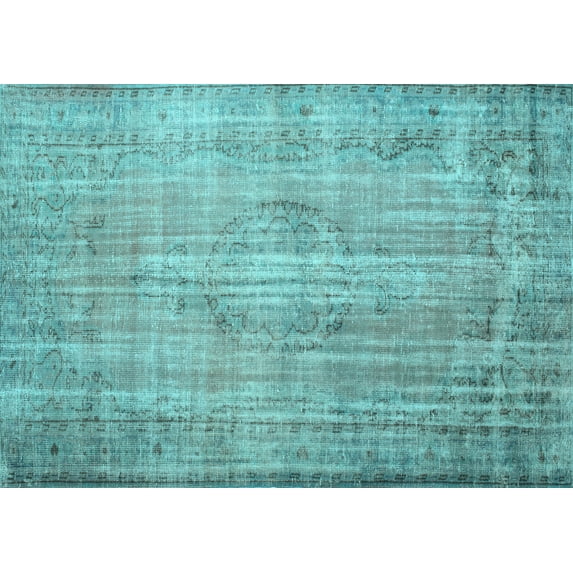 Ahgly Company Indoor Rectangle Persian Light Blue Traditional Area Rugs, 7' x 10'
